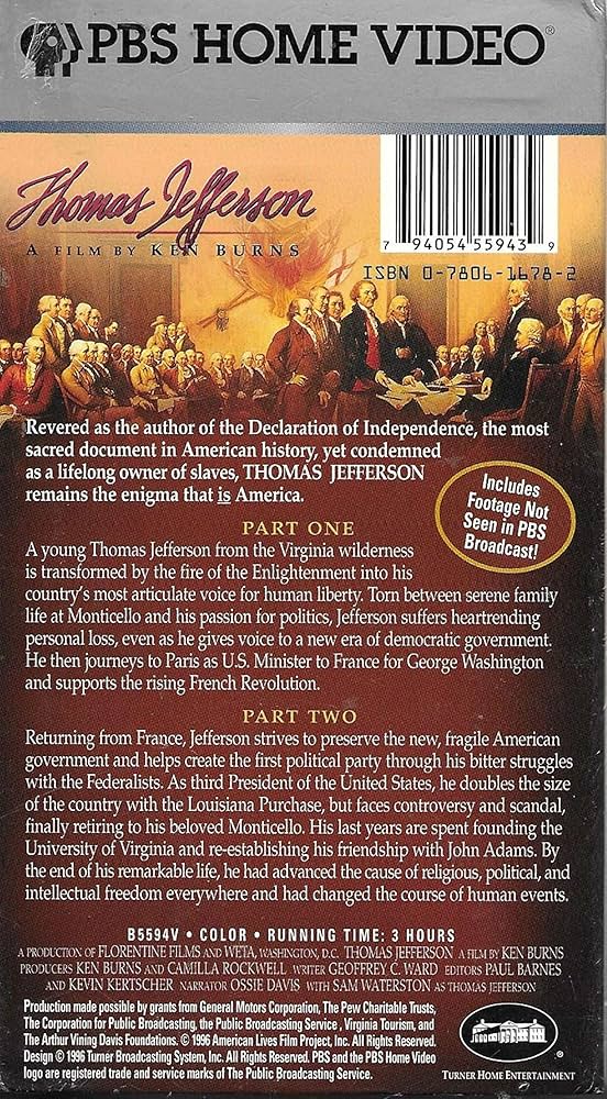 その他 Ken Burns: Thomas Jefferson [VHS] 1996 Thomas Jefferson A Film By Ken Burns PBS VHS Video Tape